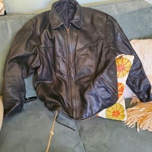 Leather riding jacket